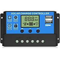 EEEKit 20A Cargador Solar Controlador Panel Solar Batería Regulador Inteligente con Puerto USB Pantalla 12V - 24V